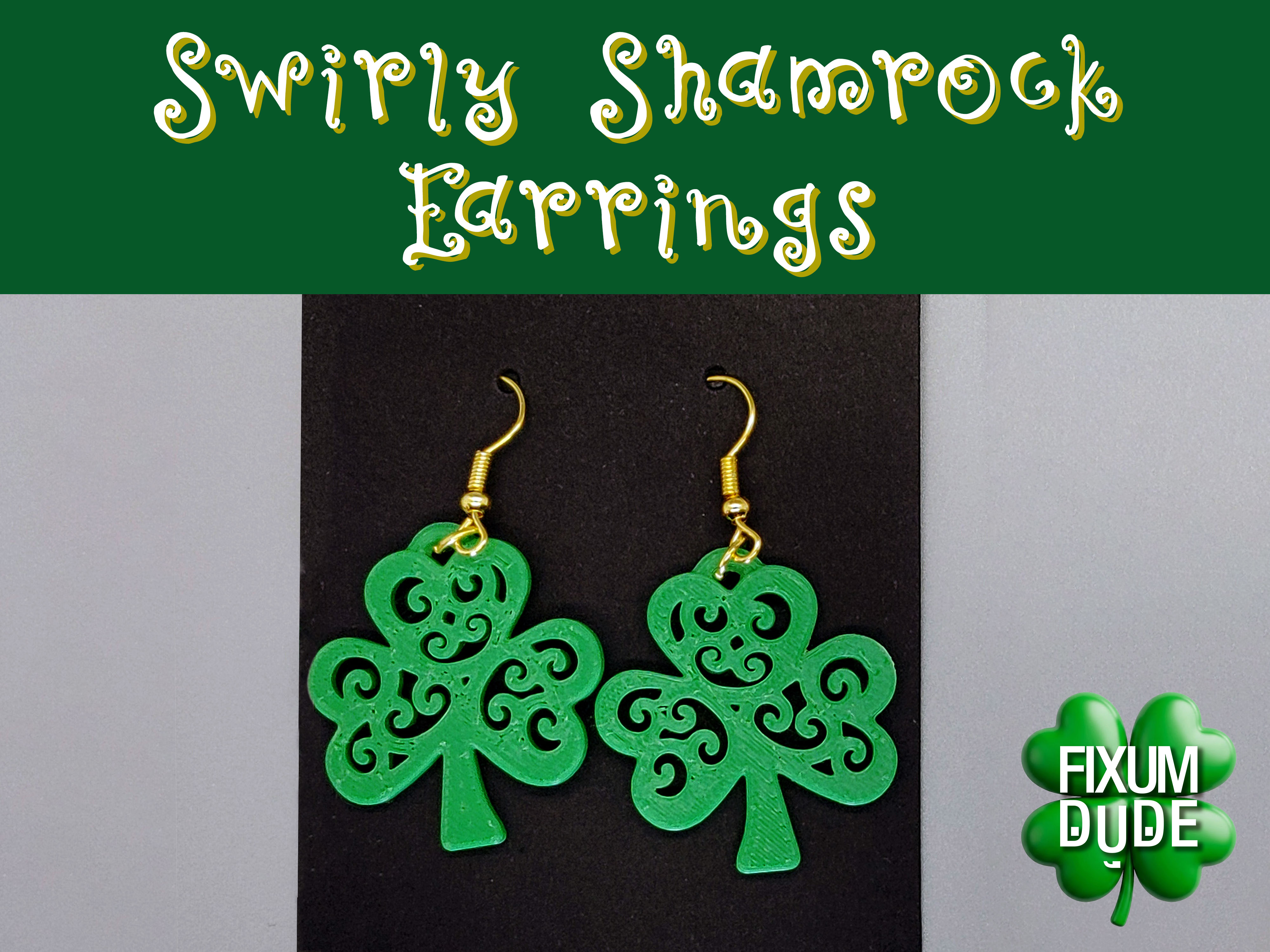 Swirly Shamrock Earrings