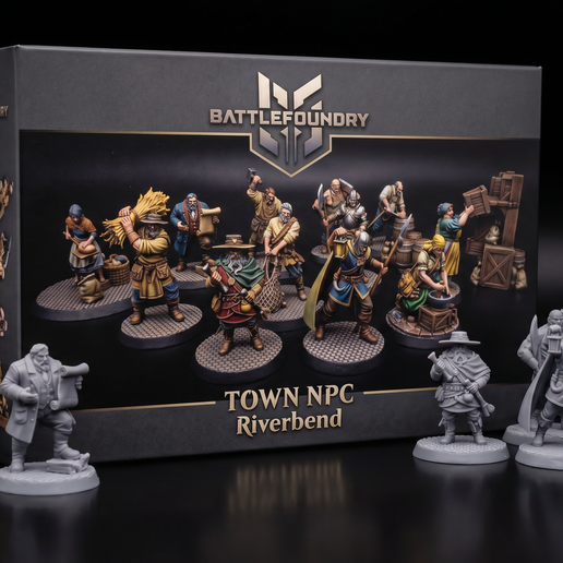 FREE TOWN NPC Riverbend – 13 Fantasy Miniatures (32mm STL for Tabletop RPG)