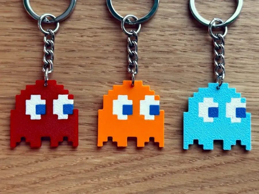 Ghost-Pac-Man Keychain