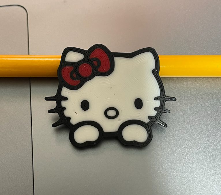 Hello Kitty Multi Color keychain or badge