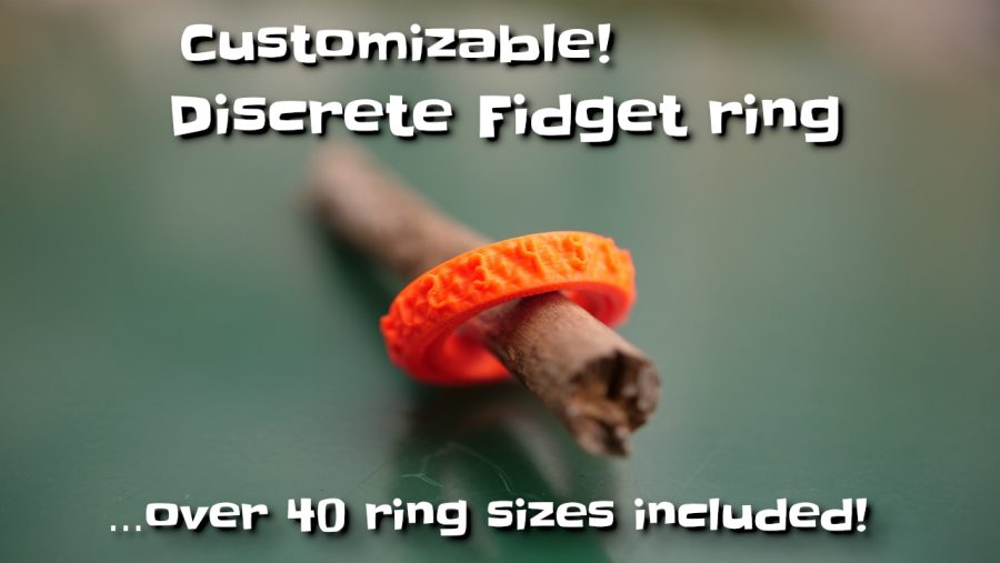 Print-in-place discrete fidget ring
