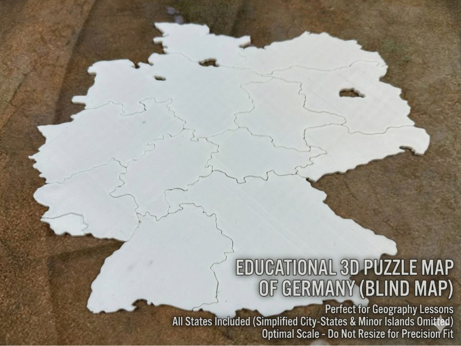 Educational 3D Puzzle Map of Germany (Blind Map)