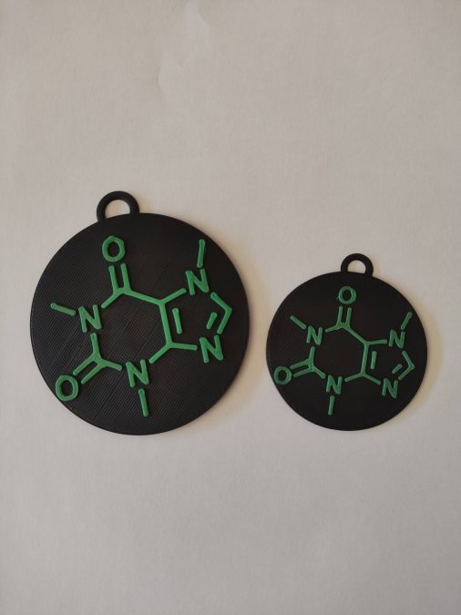 Caffeine ornament and keychain