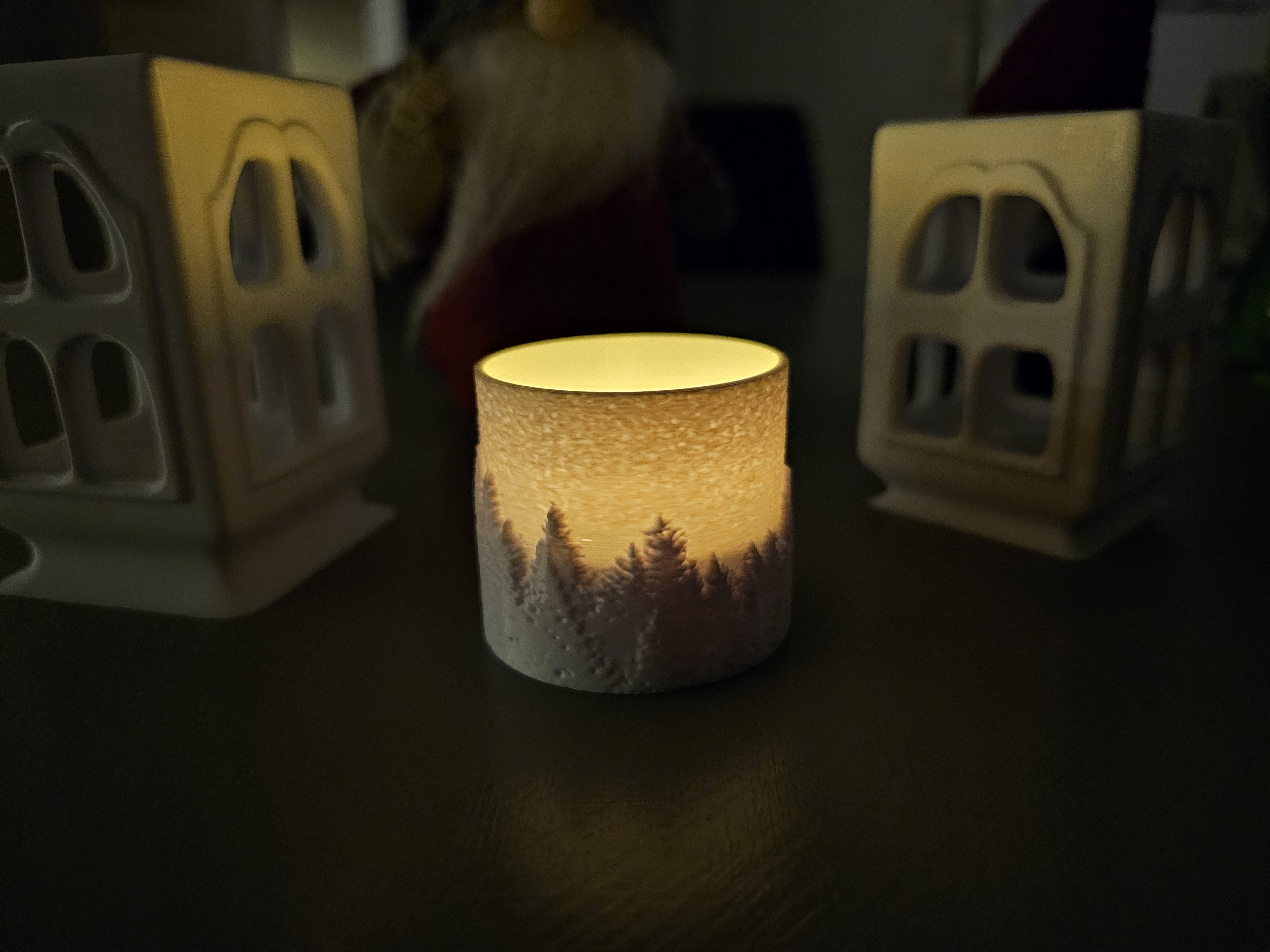 Lithophane Christmas Landscape Led Light decoration