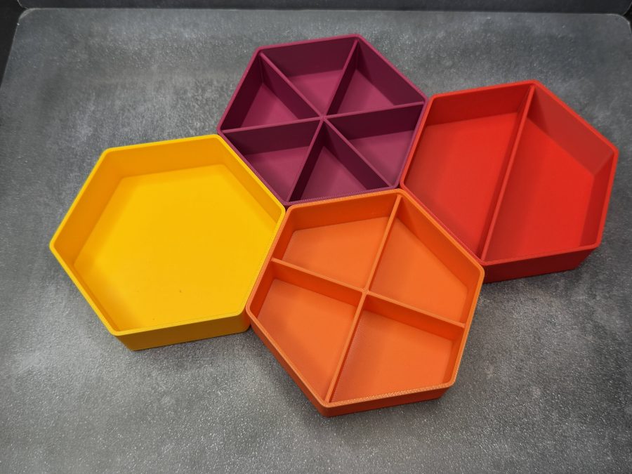 Stackable Hexagonal Board Game Token Trays