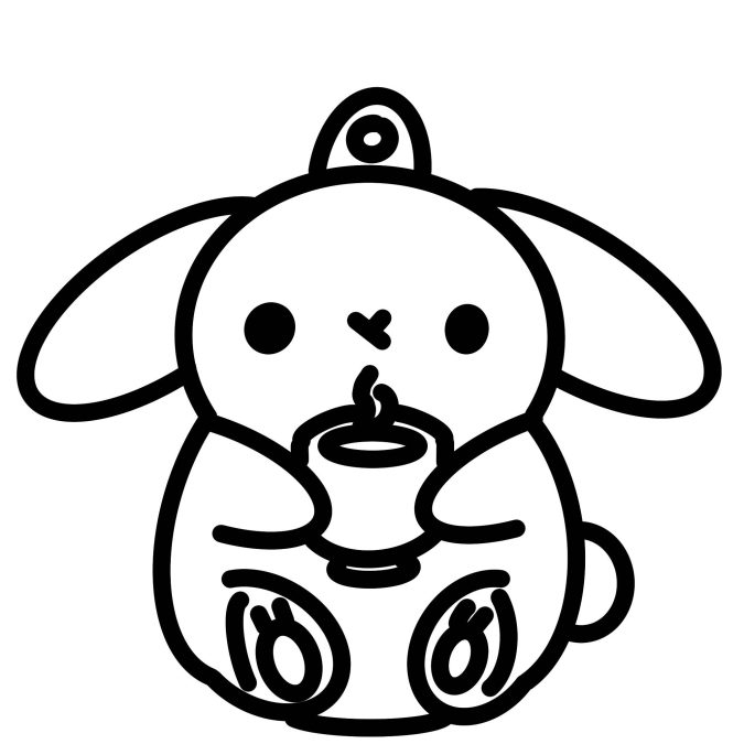 rabbit with coffee
