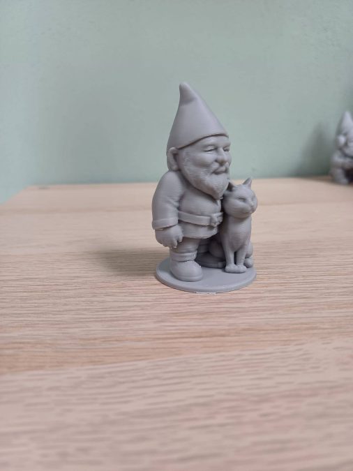 Gnome with big cat
