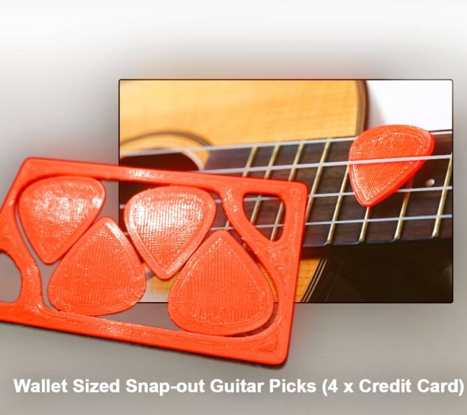 Juego de púas de guitarra extraíbles tamaño cartera