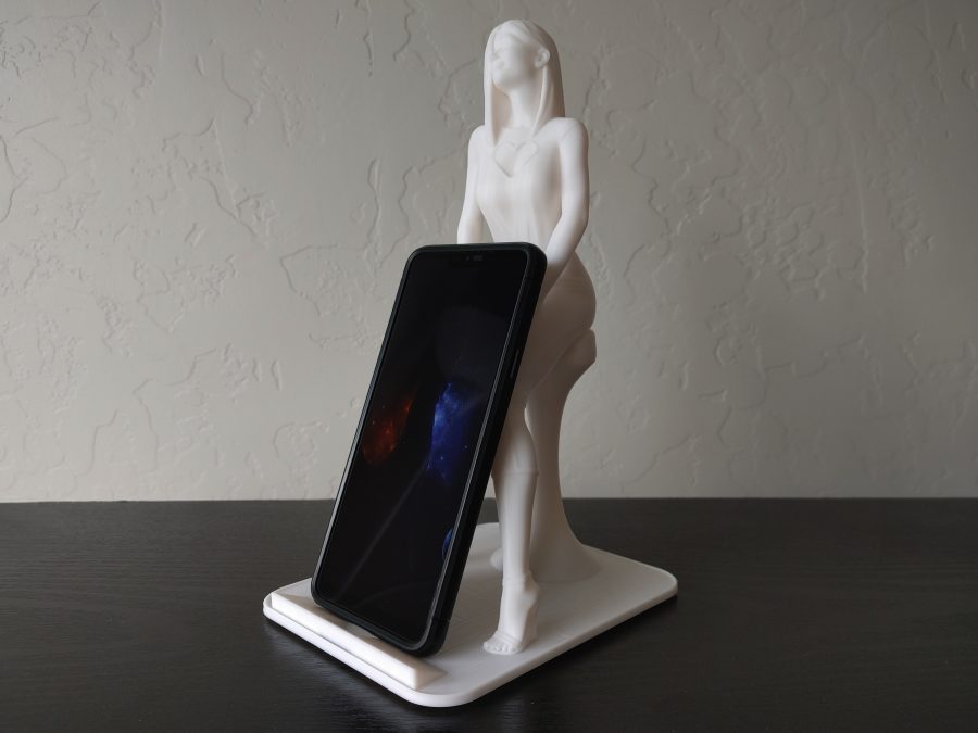 Sitting Girl Statue Phone Stand