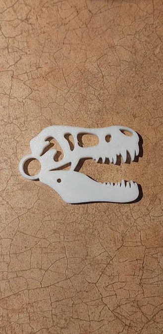T-rex skull keychain