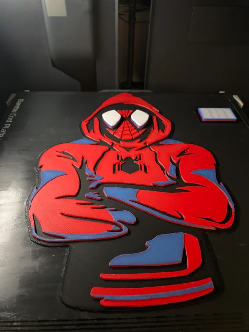 FOUR COLOR - HueForge multicolor Spiderman in a hoodie