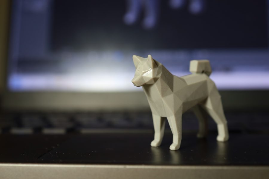 Low Poly Shiba Figurine