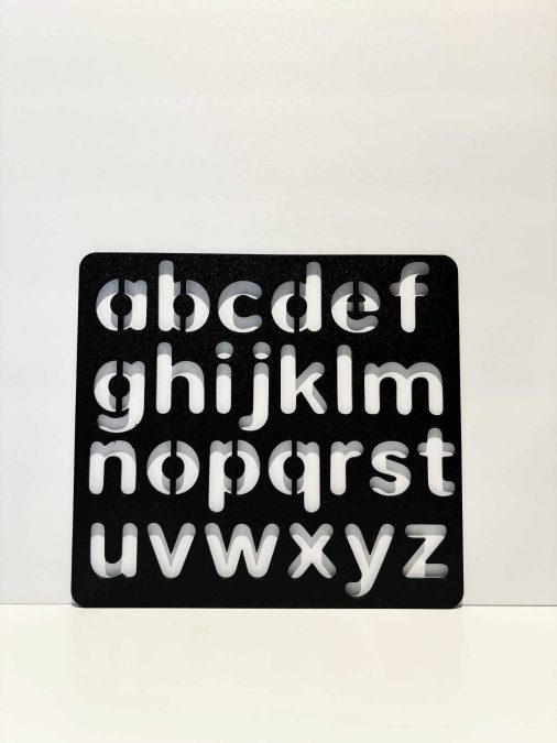 Lowercase alphabet stencil