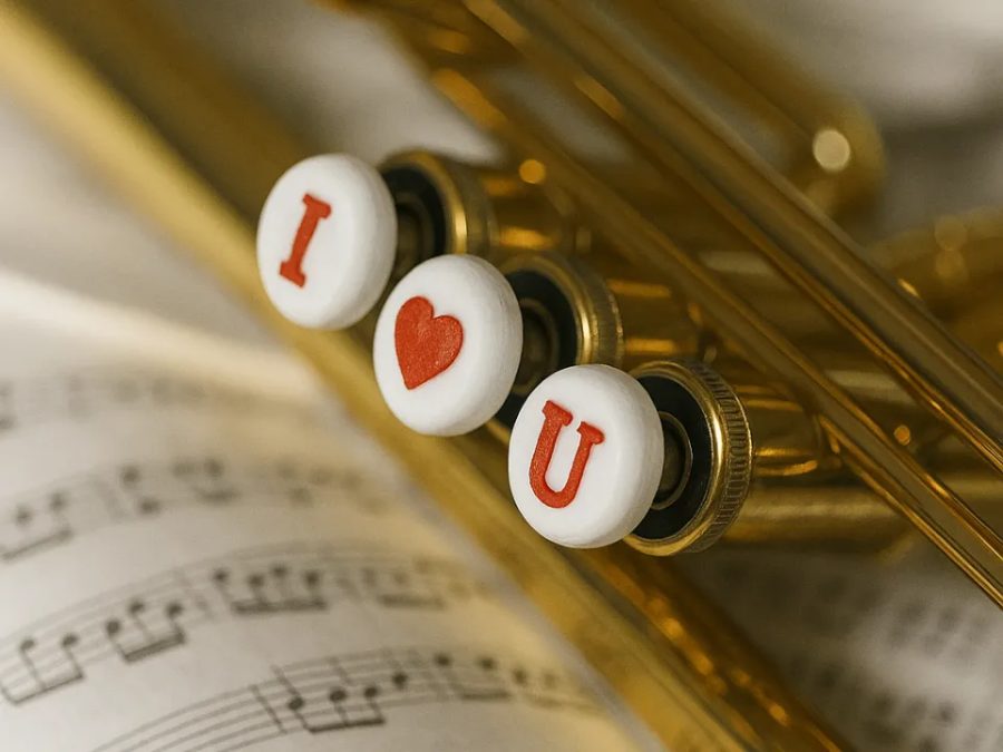 Personalized Trumpet Button: I Love You