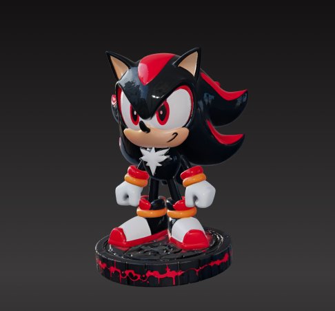 Shadow the hedgehog fan art obj model action figure (with stand)
