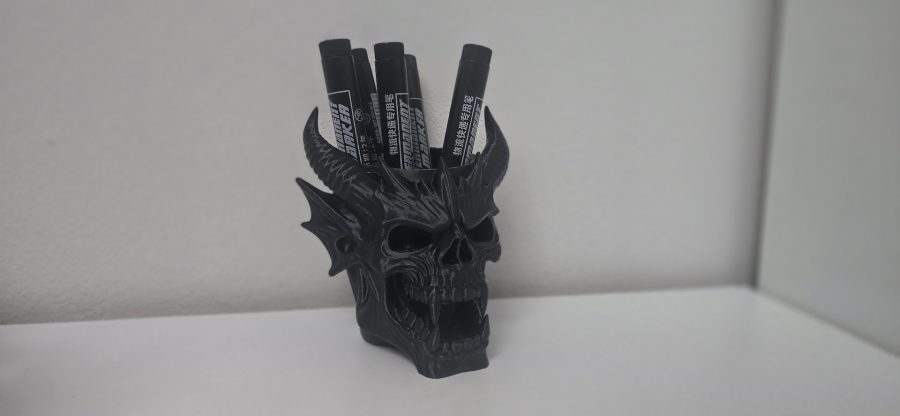Halloween Devil Skull Pen Holder
