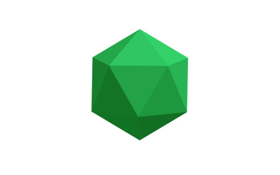 Icosahedron, 20 sided 3d model