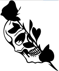 skul and rose wall art