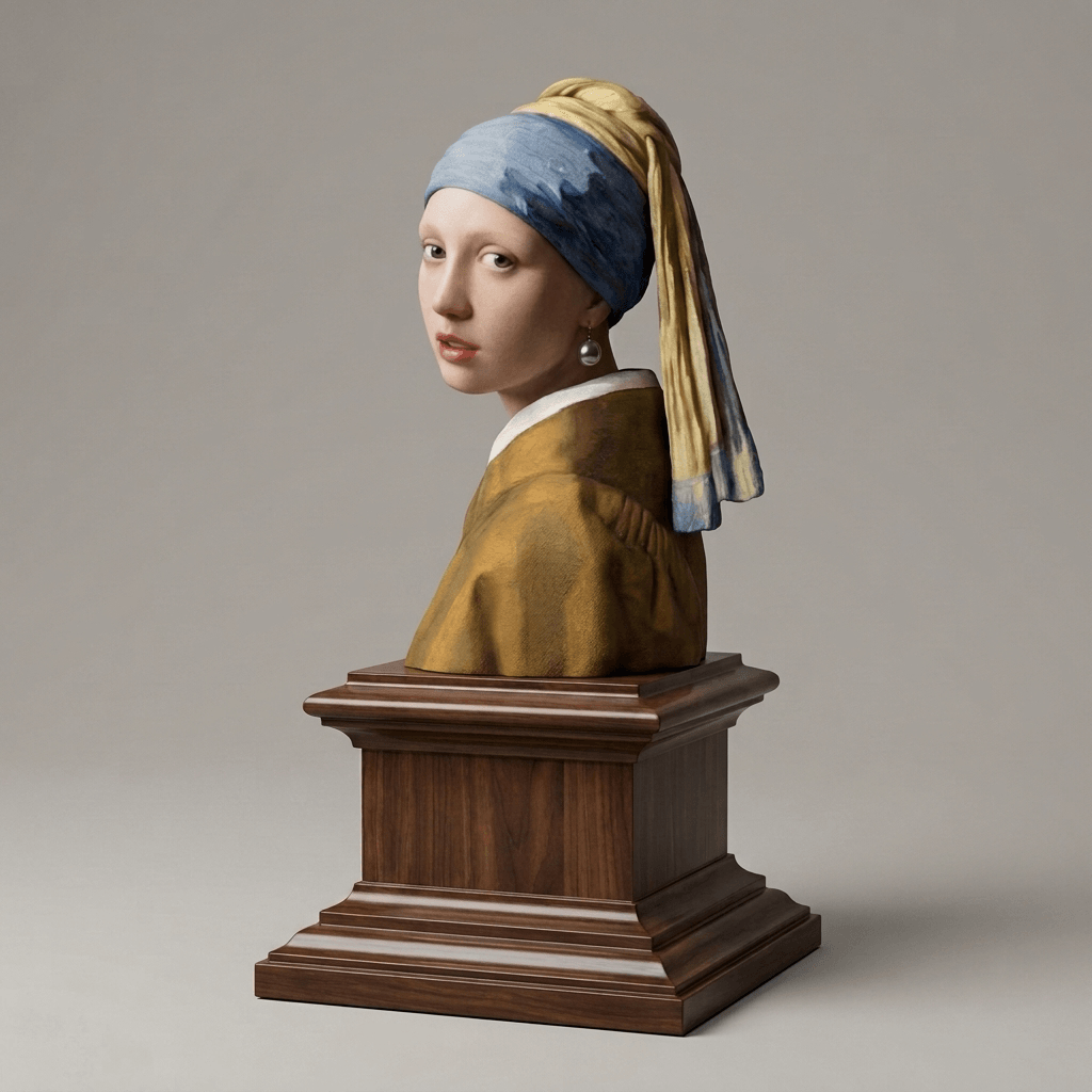 Famous Art - Girl with Pearl Earring by  Johannes Vermeer - 1665
