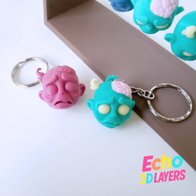 Zombie head keychain