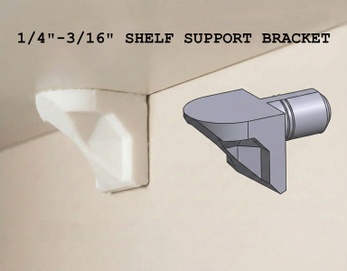 Heavy Duty 1/4" and 3/16" Shelf Pin / Peg (L-Shape Support Bracket) imperial
