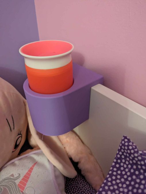 Bedframe cup holder
