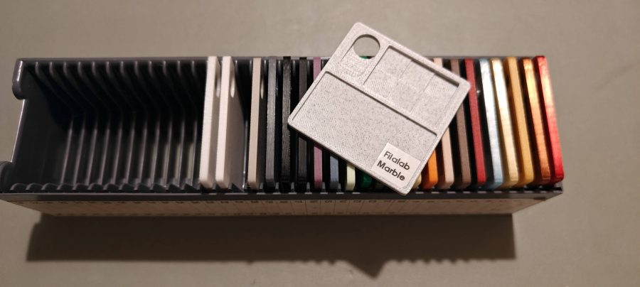 Filament color swatch for slidebox
