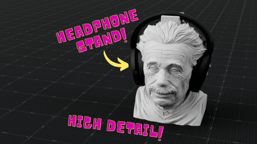 Albert Einstein Headphone Stand - Support Free