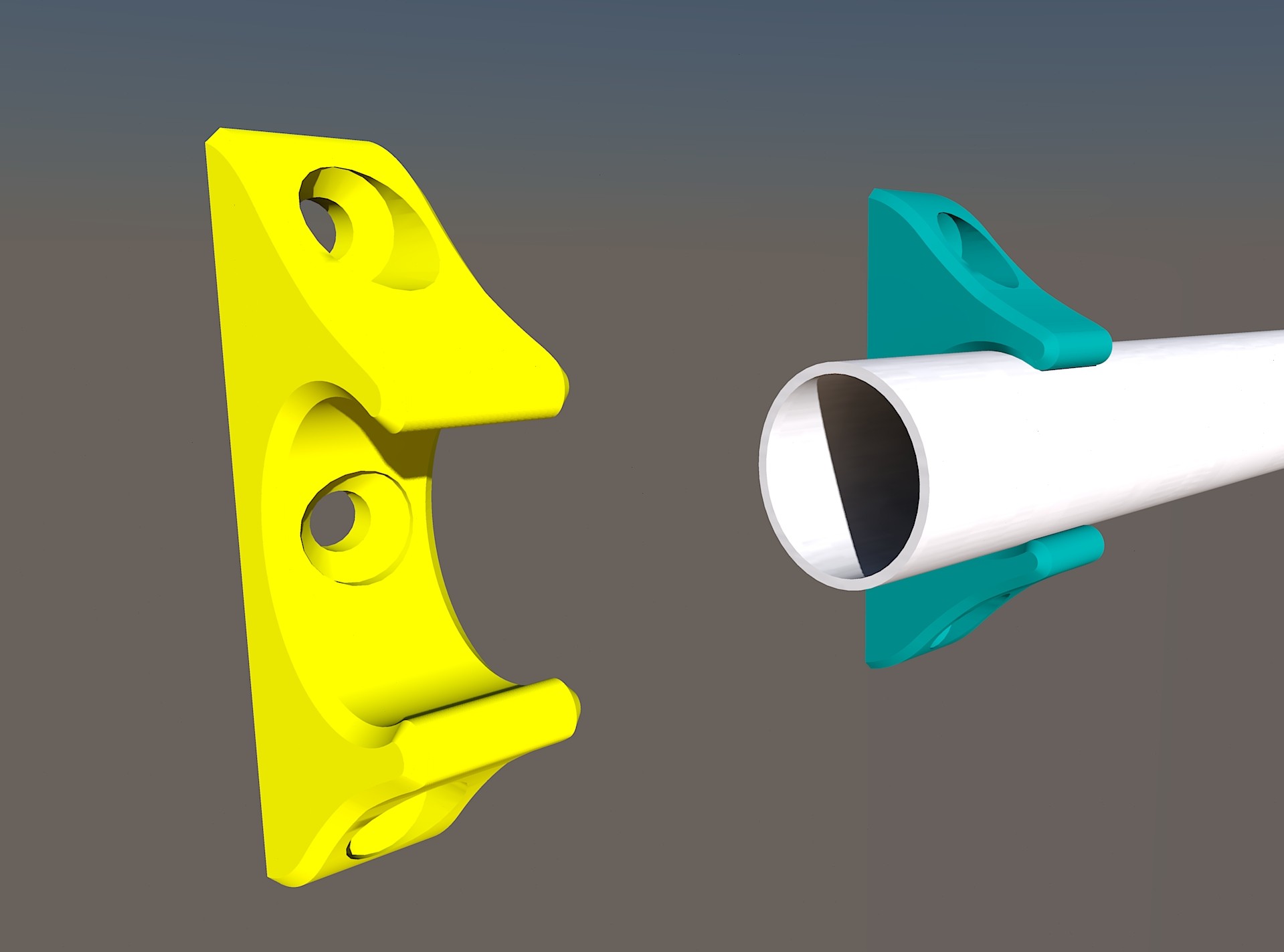 Strong snap-fit pipe clamp / tube holder