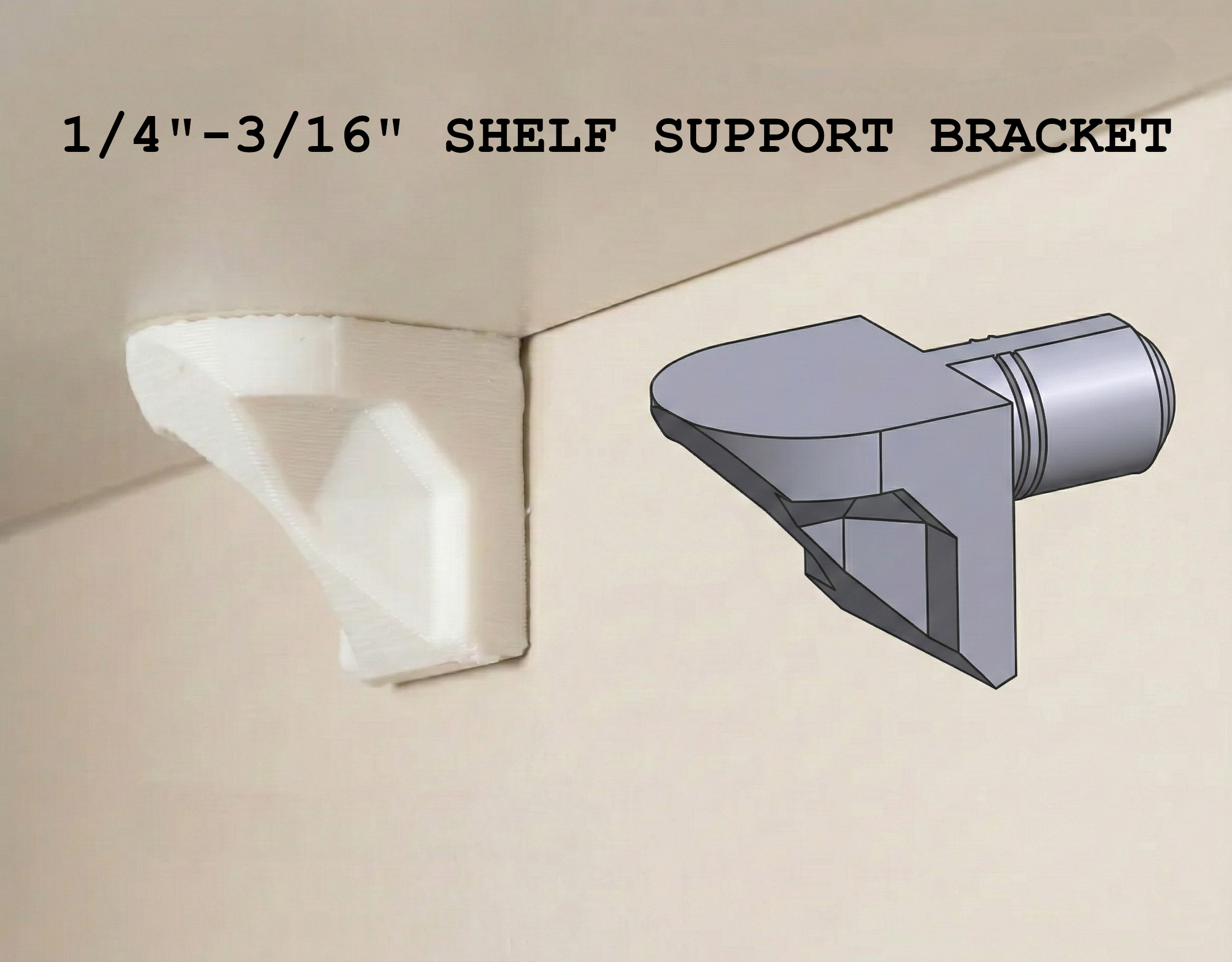 Heavy Duty 1/4" and 3/16" Shelf Pin / Peg (L-Shape Support Bracket) imperial