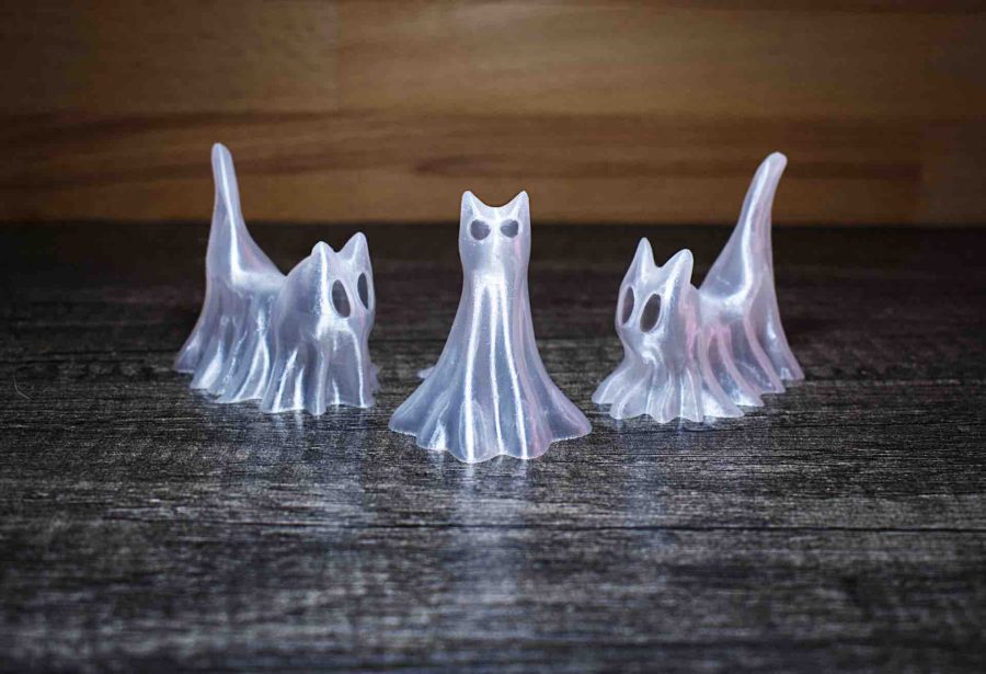 A Trio of Halloween Ghost Cats