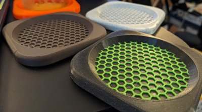 Drink Coaster and Vertical Coaster Holder (Updated with Hex Design)