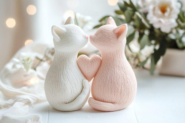 Knitter Cats Vase for Valentine's Day