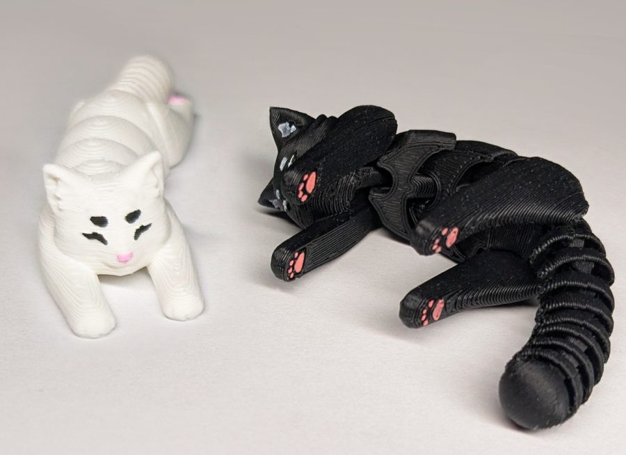 Articulated Cat – Print In Place, bumps for easy painting