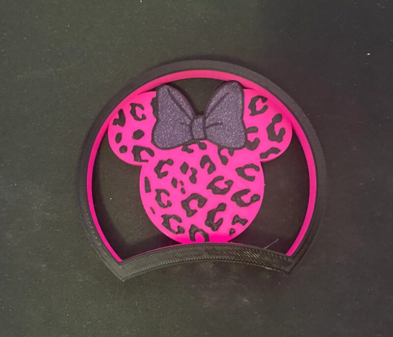 Cheetah Print Minnie Disney Ears for 5 magnet modular headband