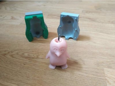 Penguin candle mold