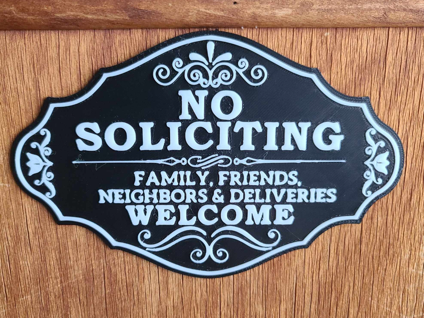 No Soliciting Sign Embossed