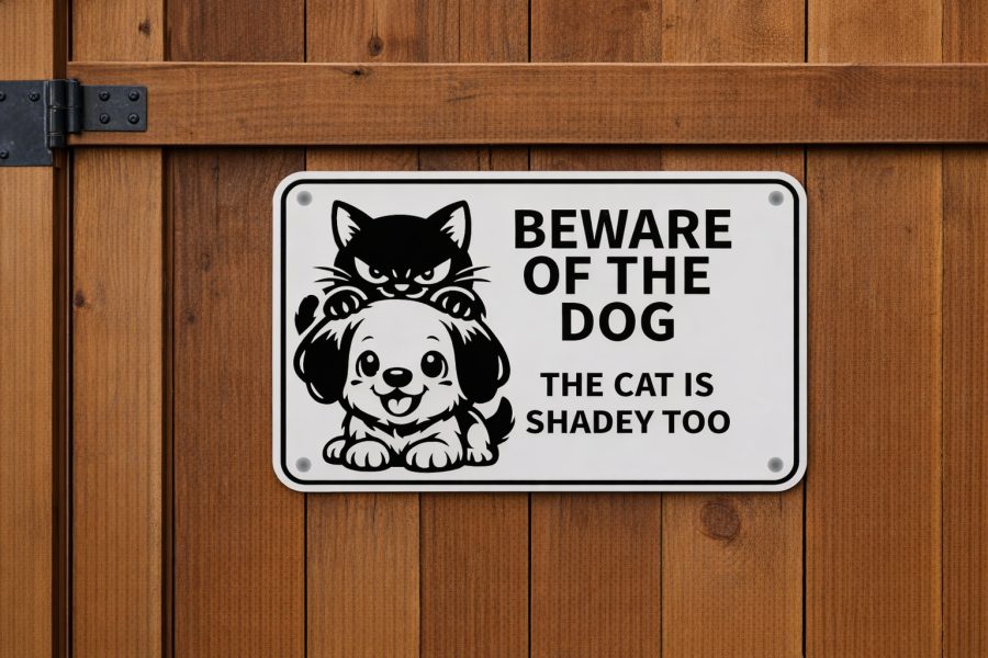 Funny Dog / Cat fence sign