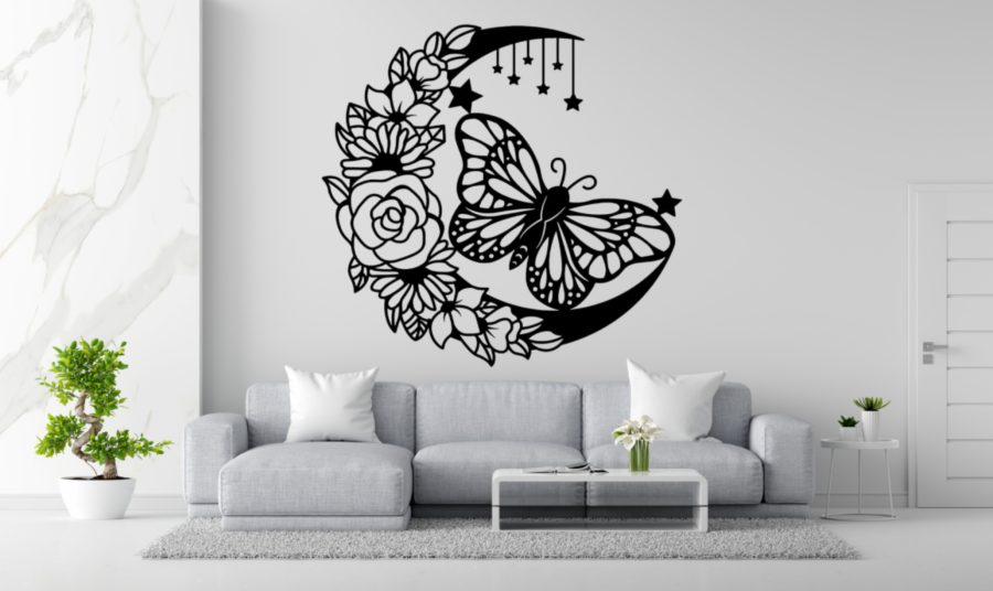 WallArt Butterfly Flowers 004
