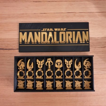 Mandalorian Chess Set and display box
