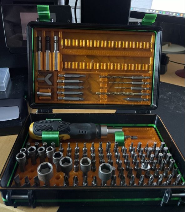 Rugged screwdriver bit box