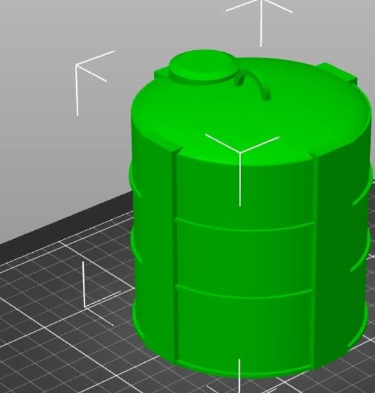 Water tank for construction site for diorama 1/16, 1/14 ,1/12,1/10