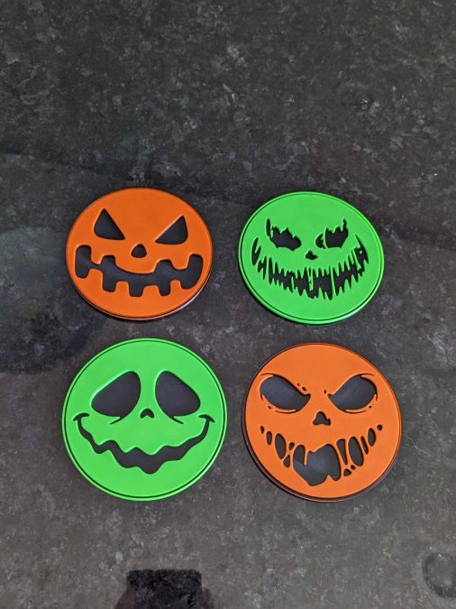 Spooky Halloween Pumpkin Coasters