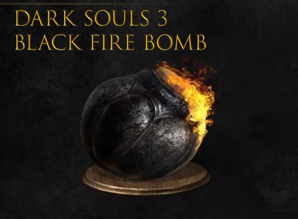 Dark souls black fire bomb decoration / miniature accessory