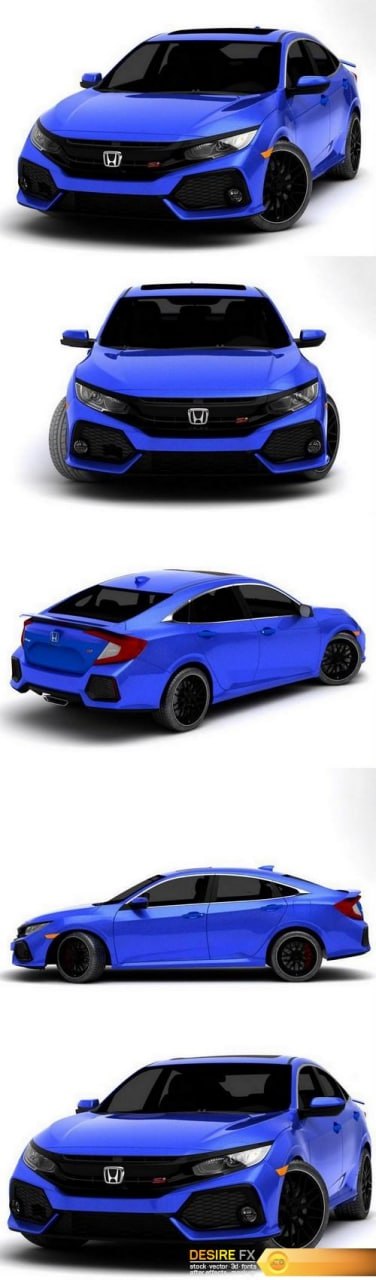 Honda Civic 2017 High Poly obj