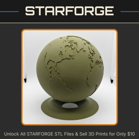 Floating Globe Earth Educational Model for Geography Learning StarForge Kits 3D Print STL File