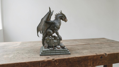 Dragon on Ruined Castle Diorama Sculpture | 3D Printing STL Model Files