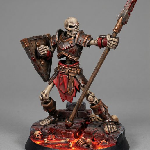 FREE Skeleton Spearman – Fantasy Miniature STL (32mm Tabletop RPG)