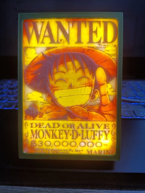 Color embossed photo of One Piece Luffy's Bounty