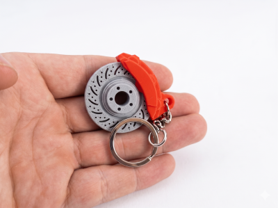 Rotating brake disc keychain V2